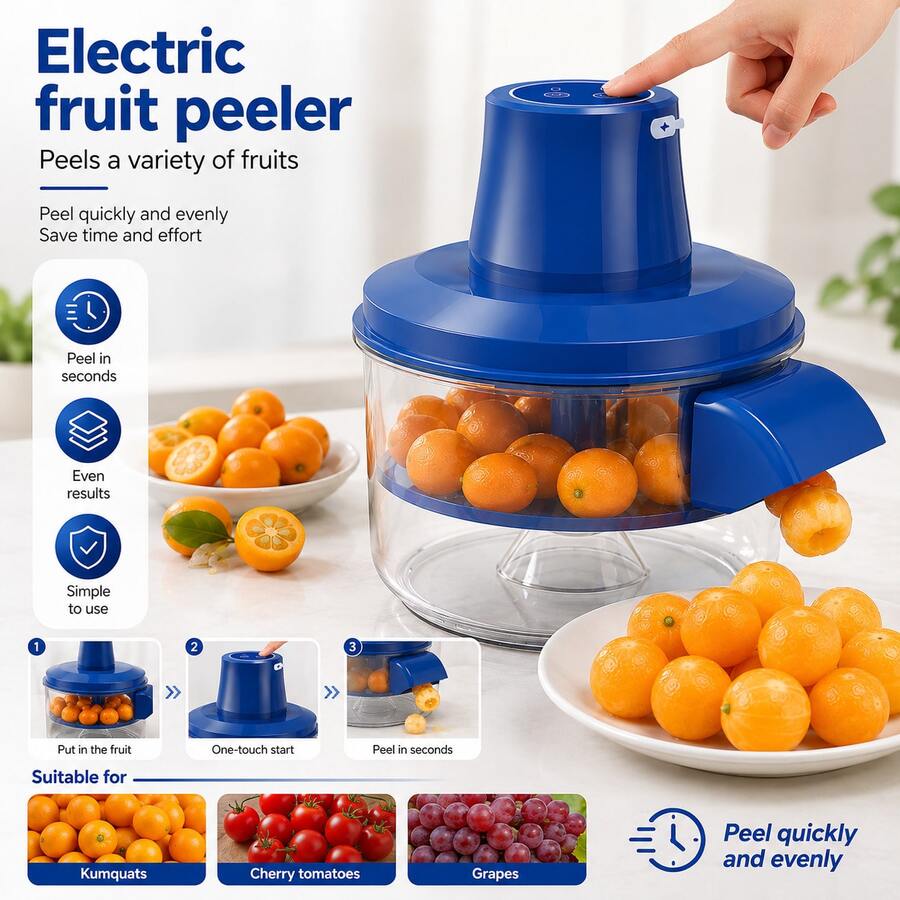 Multifunctional Peeler, Fast Peeling, 10-20 Seconds Quick Peeling, Electric Peeler, Suitable For Grapes, Garlic And Tomatoes, Designed For Small Fruits And Vegetables, Efficient Kitchen Electric Peeler, Suitable For Home Cooking - Electric peelers - View 1