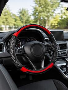 4/8/13pcs Double Stitch Quilted PU Leather Car Seat Covers, Includes Leather Steering Wheel Cover, Armrest Pad And Shoulder Pad, Car Interior Accessories - Multicolor - View 9