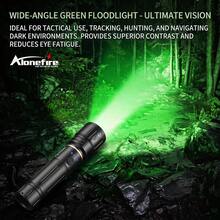 Green LED Flashlight Zoomable High Power Torch, Aluminum Alloy Handheld Light, USB Rechargeable Portable Flashlight, Alonefire For Hunting, Camping, Hiking, Fishing, Outdoor Emergency - Multicolor - View 2