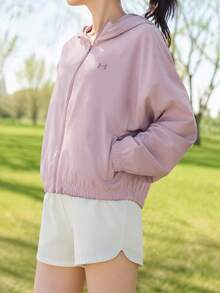 Under Armour Women's Rival Woven Hooded Jacket Casual Sports Jacket 6014063-673 - Pink - View 3