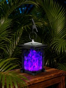 POSE UP 2/4pcs Solar Flame Clip Lights, Vintage Outdoor Hanging Lights, Realistic Flickering Flame Effect, IP44 Waterproof Warm White Solar Garden Lights, Yard Garden Porch Fence Decorative Lights, Halloween Christmas Holiday Party Decoration - Cabin Lamp - View 7