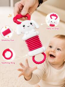 Mainan Sensorik Akordeon Bayi, Mainan Kelinci dan Bebek Lucu yang Dapat Diregangkan dan Ditarik dengan Pegangan yang Mudah Digenggam, Mainan Musik Interaktif untuk Waktu Tengkurap, Perjalanan, dan Hadiah - MultiWarna - View 12