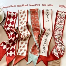 5pcs Multifunctional Silk Scarf Ribbon, Can Be Used For Packaging, Binding, Hairband, Thin Ribbon, Gift Decoration - Multicolor - View 9