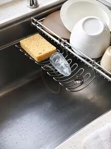 3/2/1 buah Rak Pengering Gantung Tepi Wastafel Dapur Stainless Steel, Keranjang Penyimpanan Multifungsi untuk Peralatan dan Pisau, Tidak Perlu Pengeboran, Pengatur Hemat Ruang di Meja Dapur - MultiWarna - View 9