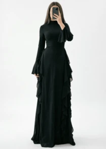 Women Long Dresses - Black - View 1