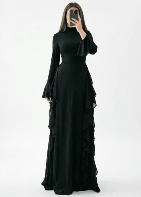 Women Long Dresses - Black - View 1