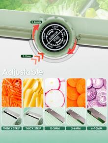 Alat Pengiris dan Pencincang Sayuran Multifungsi dengan Wadah, Pisau Stainless Steel, Cocok untuk Bawang Bombay, Buah dan Sayuran, Alas Anti Selip, Persiapan Makanan yang Praktis - View 3