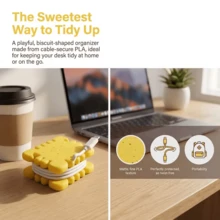 Cookie-Shaped Cable Organizer, Compact And Cute, Easy To Assemble, Simulated Cookie Desktop Storage - Multicolor - View 5