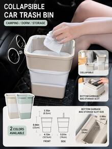Foldable Car Trash Can, Multi-Functional Car Trash Can, Umbrella Storage, Portable Car Wash Bucket, Office Trash Can, Multi-Functional Storage Box, Suitable For Car, Office, Living Room, Multiple Colors Available - Multicolor - View 7