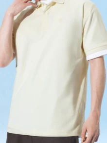 CAMEL CROWN Men's Outdoor Cooling Polo Shirt Short Sleeve Breathable Quick-Drying Sun Protection T-Shirt Summer - Warm White - View 2