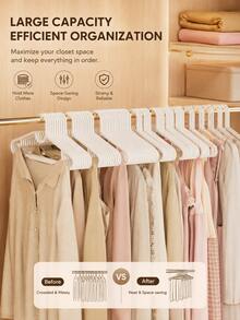 20/10/6/5pcs Non-Slip Plastic Hangers, Space-Saving, Lightweight Clothes Hangers For Home, Suitable For Shirts, Dresses, Pants, Perfect For Back To School, Dorm, Closet And Clothing Store Storage - Multicolor - View 5