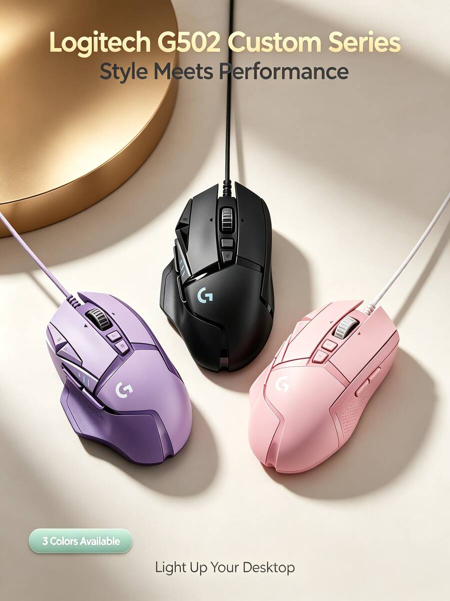Logitech G502 HERO Gaming Mouse, Wired Version, 25K Sensor, 11 Programmable Keys, LIGHTSYNC RGB Lighting, Compatible With Desktop/Laptop - View 1