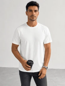 Blueprint Man 1 buah Kaos Pria Warna Polos Premium Bertekstur, Bahan Tebal Ramah Kulit, Kerah Bulat Lengan Pendek, Lembut & Nyaman, Gaya Klasik Sederhana, Dapat Dicuci dengan Mesin, Cocok untuk Musim Semi/Panas, Perjalanan Sehari-hari & Olahraga Luar Ruangan, Gaya Klasik, Ukuran Besar, Harap Pilih Ukuran Lebih Kecil untuk Ukuran yang Lebih Pas - Putih - View 11
