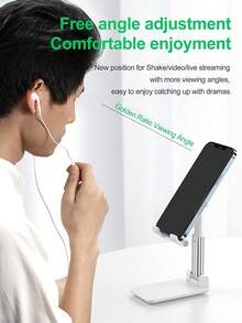1pc Adjustable Foldable Desktop Phone Stand, Non-Slip Silicone Pad Phone Base, Portable Phone Holder, Suitable For Office Desk, Home, Office, Bedroom, Video Calls, Watching Movies, Random Color And Style - Phone Stand - View 6