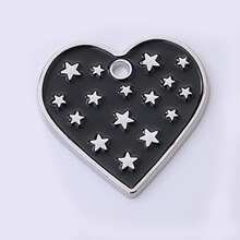 1Pc Colorful Enamel Heart Charms With Split Rings, Star Pattern Alloy Keychain Pendants For Bags, Backpacks, Keys & DIY Accessories - Single Piece - View 17