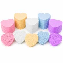 20/30/50PCS Heart-Shaped Compressed Facial Cleansing Sponges, Soft Face Wash Pads For Makeup Removal, Gentle Exfoliating & Daily Skincare, Multiple Colors - Multicolor - View 1