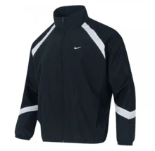 Jaket Basket Lengan Panjang Kerah Tegak dengan Resleting dan Logo Merek Nikelcon, Pria, Hitam - Hitam - View 1
