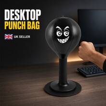 Desktop Punching Bag Stress Relief Punch Ball With Suction Cup Base, Spring Rebound PU Boxing Toy With Pump For Office, Home & Gaming Desk - A - View 2