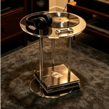 Minimalist Transparent Side Table, Coffee Table Designed For Ultra-Small Spaces. Made Of Acrylic Material, Giving A Relaxed And Natural Feeling, Suitable For Living Room, Bedroom, Balcony And Other Multiple Scenes. Easily Blends Into Nordic Modern Style. - Transparent - View 8
