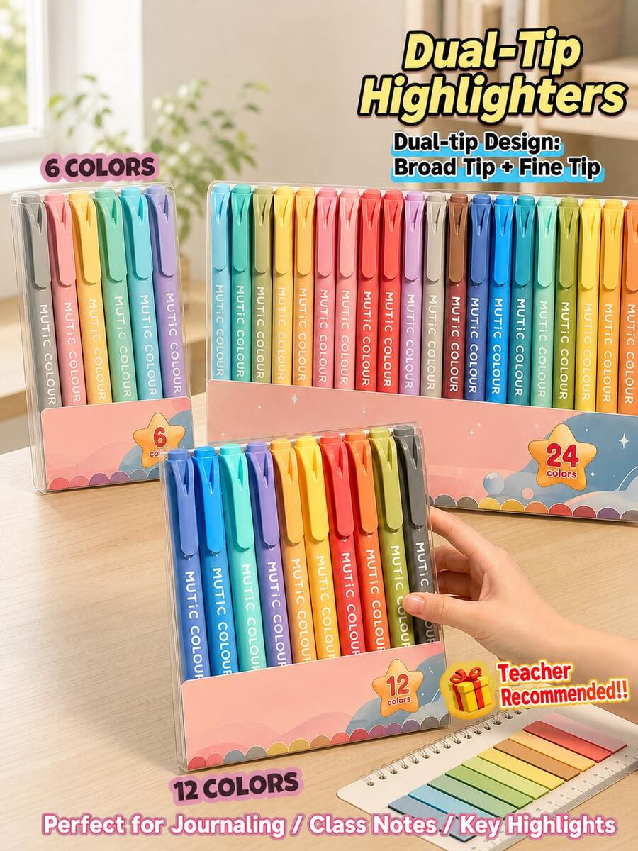18-Color Highly Attractive Highlighter Set, Suitable For Daily Drawing ...