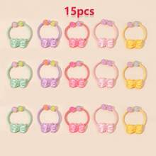 15pcs Girls Colorful Hair Ties, Cute Bow Flower Heart Ponytail Hairbands, Children Hair Accessories, Suitable For Daily Styling And Back To School Season - Multicolor - View 13