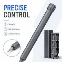 Newly Upgraded 44-In-1 Precision Screwdriver Kit, Magnetic Mini Screwdriver Set With Premium Storage Case, Portable Electronics Repair Tool Kit For Phone, Laptop, Computer, Watch, Glasses & DIY - Grey - View 4