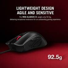 ASUS ROG GLADUIUS II Standard Edition mouse berkabel, 6200 DPI, kecepatan polling 1000Hz, desain ergonomis yang cocok untuk genggaman tangan, cakar, dan jari, desain ringan, cocok untuk PC/Mac. - View 5