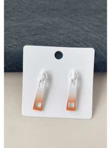 1 Pair Fashion Creative Zipper Lock Design Earrings, Minimalist Versatile Multi-Color Earrings - Multicolor - View 22