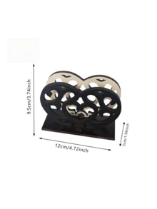 Vintage Wooden Tissue Holder, Coffee Cup, Cat Paw, Heart, Knife & Fork, Multiple Styles Available, Desktop Tissue Storage Decor - Black - View 10
