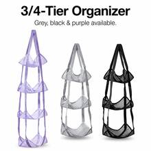 Hanging Mesh Storage Organizer, Space‑Saving Wall & Door Hanging Net Bag, Breathable Mesh Pockets For Balls, Hats, Plush Toys, Sundries, Vertical Storage Rack For Bedroom, Dorm, Playroom To Reduce Clutter - Multicolor - View 5