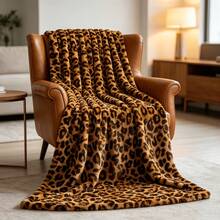 1PC Vintage Leopard Print Plush Blanket Home Sofa Decor Throw Blanket Bedroom Living Room Leisure Nap Blanket - Multicolor - View 9