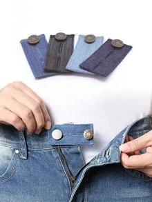 1pc Pants Extender Button, Jeans Waist Extender, Long Pants Hook, Elastic Adjustable Waistband Buckle, Belt Extender, Quilting Supplies - Multicolor - View 1