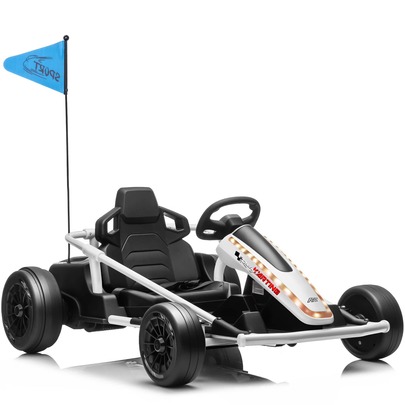 Coche de Carreras Eléctrico 24V para Niños con Control Remoto, Doble Motor 10MPH Modos Drift & Sport, Batería Grande 14AH, Función Bluetooth