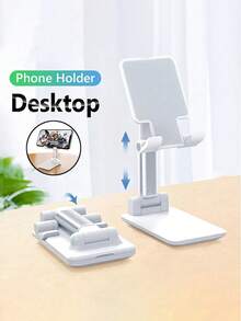 1pc Adjustable Foldable Desktop Phone Stand, Non-Slip Silicone Pad Phone Base, Portable Phone Holder, Suitable For Office Desk, Home, Office, Bedroom, Video Calls, Watching Movies, Random Color And Style - Phone Stand - View 7