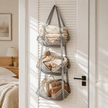 Hanging Mesh Storage Organizer, Space‑Saving Wall & Door Hanging Net Bag, Breathable Mesh Pockets For Balls, Hats, Plush Toys, Sundries, Vertical Storage Rack For Bedroom, Dorm, Playroom To Reduce Clutter - Multicolor - View 4