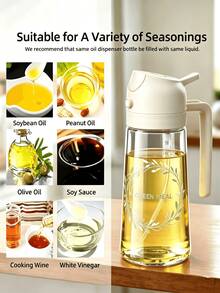 1pc Dual-Function Oil Spray Bottle, Transparent Oil Dispenser With Ergonomic Handle, Leak-Proof Oil Pot, Suitable For Deep Frying, Grilling, BBQ, Air Fryer, Salad, Baking, Multi-Purpose Cooking Oil Container, Kitchen Gadget - Multicolor - View 7