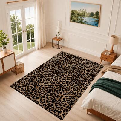 Classic Leopard Print  Area Rug Door Mat Outdoor Carpet Home Decor Mat Suitable Shopping Centers Game Room Living Rooms Balcony Doors Entrance Bedrooms Offices Camping  Birthday Gift Daily Festivals Wedding Party  Halloween Christmas Rug