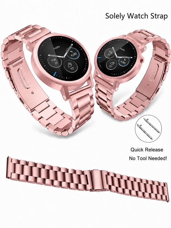20mm 22mm Stainless Steel Metal Watch Band, Adjustable Chain Strap For Men And Women, Includes Removal And Adjustment Tool, Compatible With FOR Galaxy Watch 4/5/6/7, FOR Vivoactive 4/5 Venu 2/3, Compatible With Huawei Watch GT 3/4/5