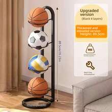 Basketball Display Rack Wall Mounted Iron Ball Storage Shelf Multi-Functional Sports Equipment Organizer - Multicolor - View 8