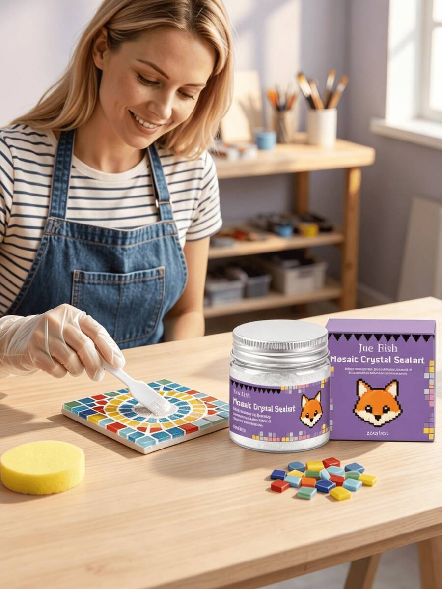 Mosaic Crystal Grout Filler, Tile Grout Waterproof Anti-Mold Grout Filler, With Crystal Particles For Sparkling Effect, Stable Color And Fade-Resistant, Tear-Resistant And Durable After Curing, Stable Size After Drying, Compact And Easy To Store, Helps Create Neat And Beautiful Mosaic Works. Gift For Family And Friends, Back To School Gift, Christmas Gift