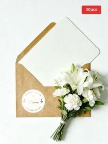 1/30/60/120pcs Customizable Round Memorial Stickers, Customizable Text, Suitable For Corporate Logo, Memorial Item Decoration, Invitation, Envelope, Gift Box. Ideal Gift For Parents, Friends, Couples, Bridesmaids And Groomsmen, Suitable For Anniversary, Wedding, Birthday - Multicolor 1 - View 59