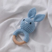 Handmade Woven Rabbit Rattle, Baby Shaker Toy, Grasping Toy With Built-In Bell, 3D Cute Design, Detailed, Attracts Baby's Attention, Trains Baby's Hearing, Perfect Birthday, Halloween, Christmas Gift For Baby - Multicolor - View 11