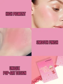 MISSLYN 2PCS Juicy Cheeks Fruity Shimmer Blush & Milk Shake Powder Blush Set, Buildable Color & Smooth Blendable, Face Blush & Shimmer Duo Set, For Everyday Wear, Party & Night Out, Hot Shimmer & Soft Glow, Makeup Blush Kit - #01+#10 - View 6