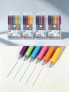 4/6/8/10 Colors Retractable Colorful Gel Pen Set, 0.7mm Smooth Ink Clickable Pens, Bulk Colorful Pens Suitable For Students School Projects, Homework Annotation, Planner Recording And Classroom Stationery - Sets - View 1