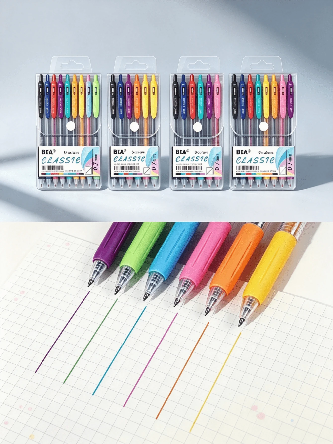 4/6/8/10 Colors Retractable Colorful Gel Pen Set, 0.7mm Smooth Ink Clickable Pens, Bulk Colorful Pens Suitable For Students School Projects, Homework Annotation, Planner Recording And Classroom Stationery - Sets - View 1