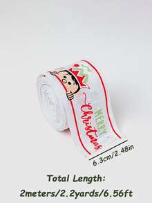 Cute Christmas Wired Edge Ribbon Roll Nutcracker Gingerbread Holly Printed Satin Ribbon For Gift Wrapping DIY Bow Making Wreath Tree Decor Aesthetic Festive Party Craft Supplies - Multicolor - View 19