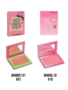 MISSLYN 2PCS Juicy Cheeks Fruity Shimmer Blush & Milk Shake Powder Blush Set, Buildable Color & Smooth Blendable, Face Blush & Shimmer Duo Set, For Everyday Wear, Party & Night Out, Hot Shimmer & Soft Glow, Makeup Blush Kit - #01+#10 - View 9