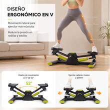 Stepper Multifuncional Con Bandas De Resistencia Pantalla Digital Fitness Casa - Negro - Ver 7