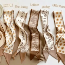 5pcs Multifunctional Silk Scarf Ribbon, Can Be Used For Packaging, Binding, Hairband, Thin Ribbon, Gift Decoration - Multicolor - View 8