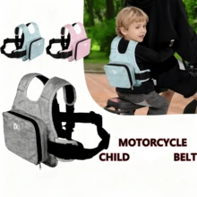 Universal Motorcycle Rear Seat Safety Belt For Children, With Storage Bag, Grip Handle Strap, Adjustable Reflective Riding Strap, Baby Essential - Multicolor - View 1